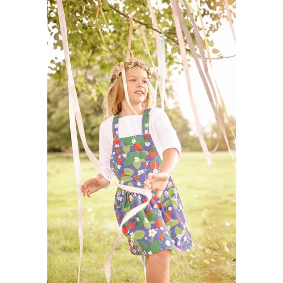 Mini Boden Strawberry Corduroy Overall Jumper Dress Nordstrom 5-6Y - Picture 8 of 8